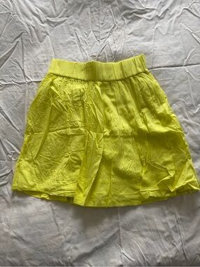 Club Monaco Neon Yellow Mini Skirt